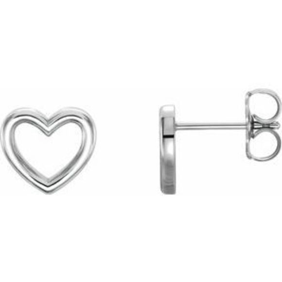14K White Heart Earrings,All Products : American Fashion Style Bags On Sale